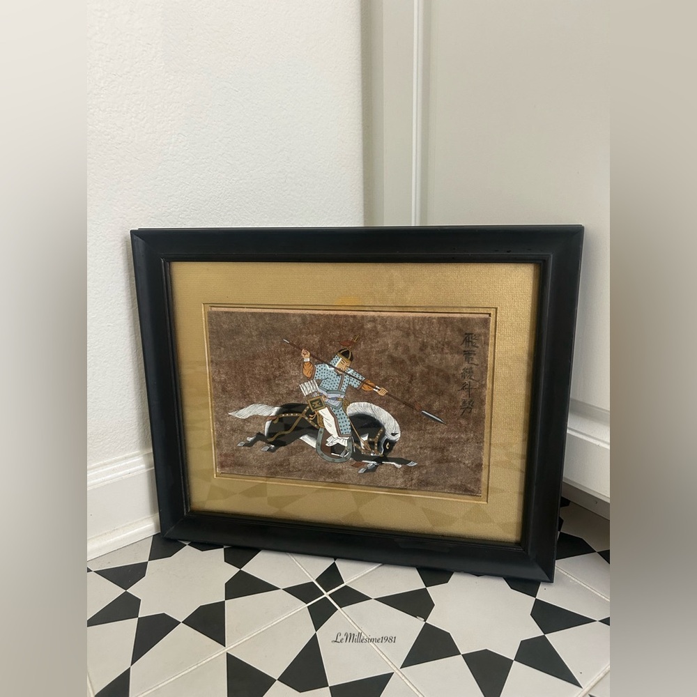 Vintage Art Painting Korean Cavalry in Action